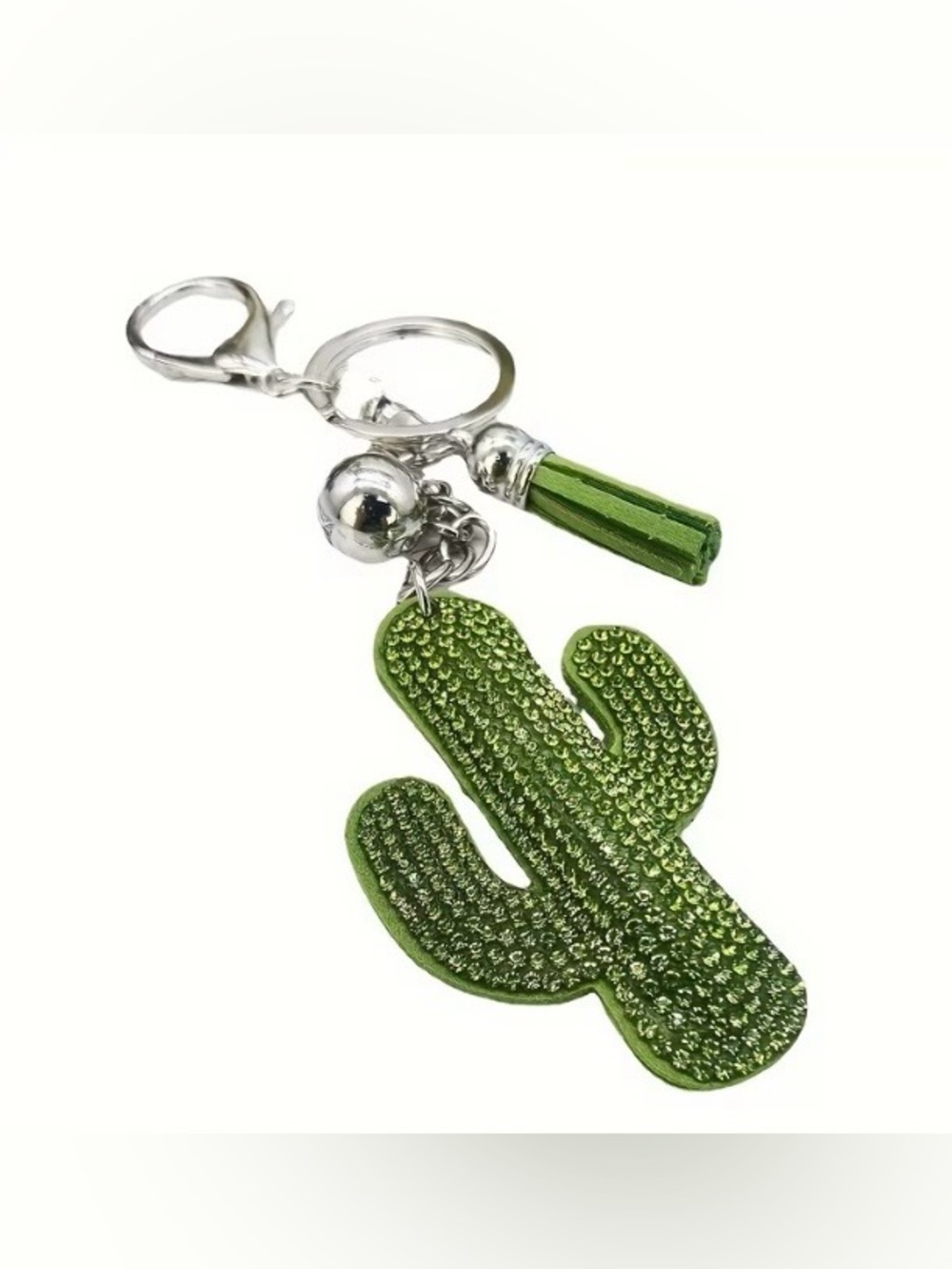 $38.00- Green Crystal Cactus 🌵 Bag Charm Keychain